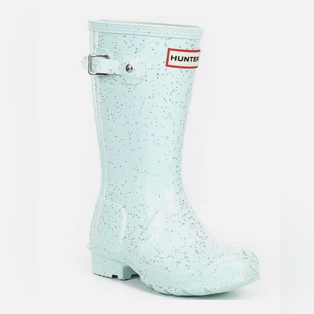 NIB Hunter Kids Giant Glitter Boot -
Spearmint, Size 1B/2G